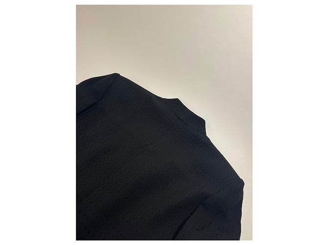 Vintage Givenchy Wollblazer / Kurzer Trenchcoat M/L schwarz - Ansicht 12