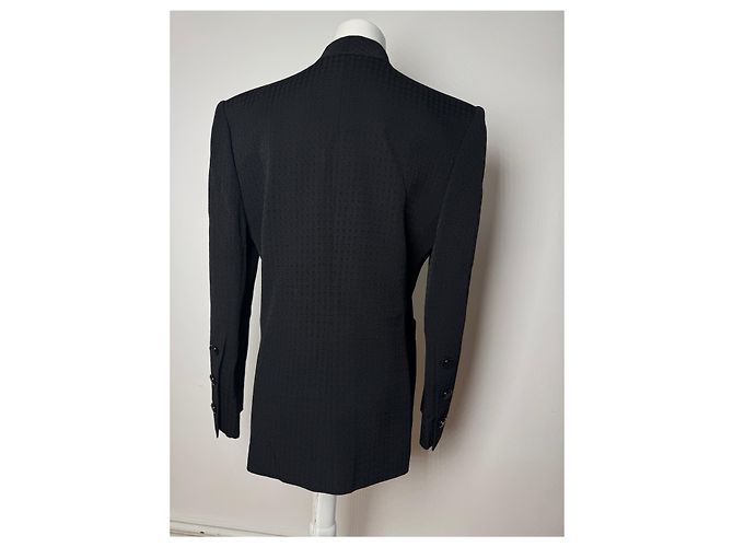 Vintage Givenchy Wollblazer / Kurzer Trenchcoat M/L schwarz - Ansicht 3