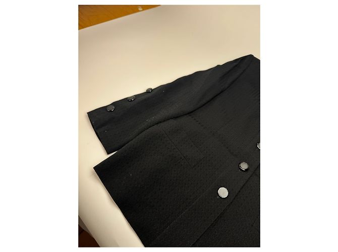 Vintage Givenchy Wollblazer / Kurzer Trenchcoat M/L schwarz - Ansicht 8