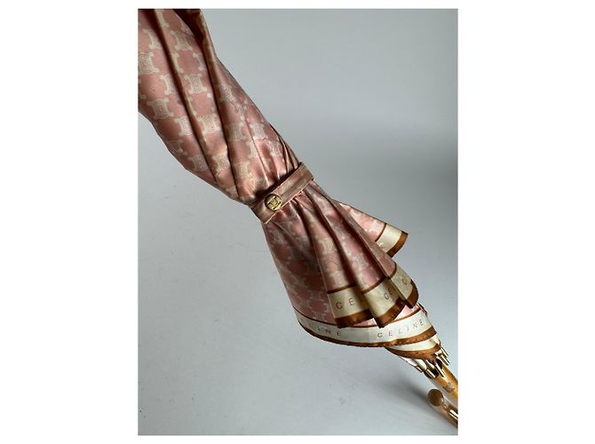 Céline Vintage Celine Monogram Umbrella Pink - view 11