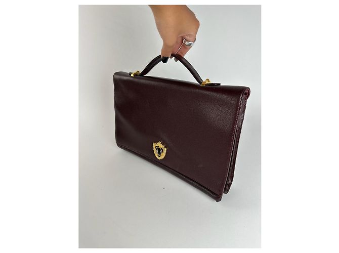 Vintage Givenchy Ledertasche braun Lila - Ansicht 7