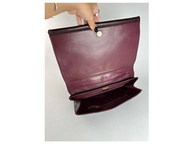 Vintage Givenchy Ledertasche braun Lila - Ansicht 8