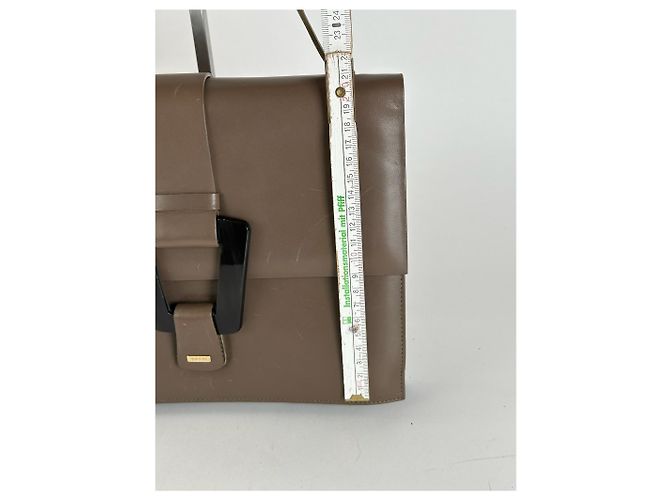 Vintage Gucci Ledertasche braun Khaki - Ansicht 12