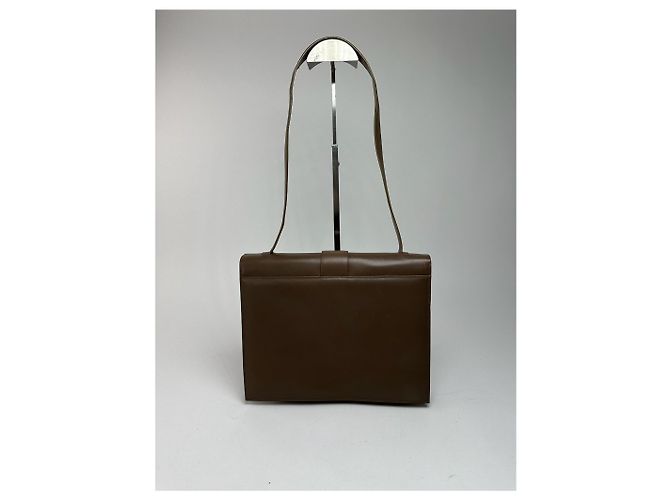 Vintage Gucci Ledertasche braun Khaki - Ansicht 2