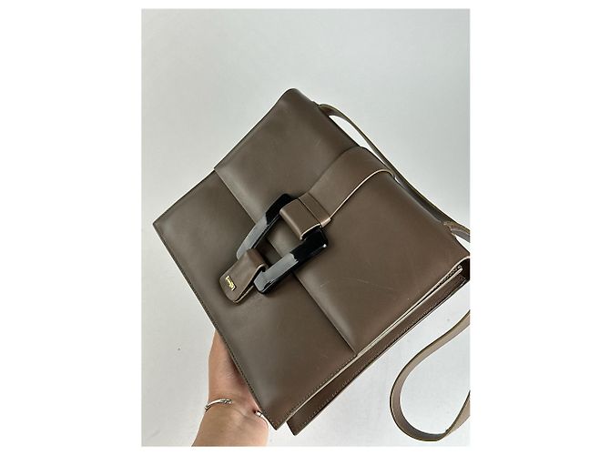 Vintage Gucci Ledertasche braun Khaki - Ansicht 3