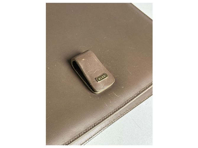 Vintage Gucci Ledertasche braun Khaki - Ansicht 4