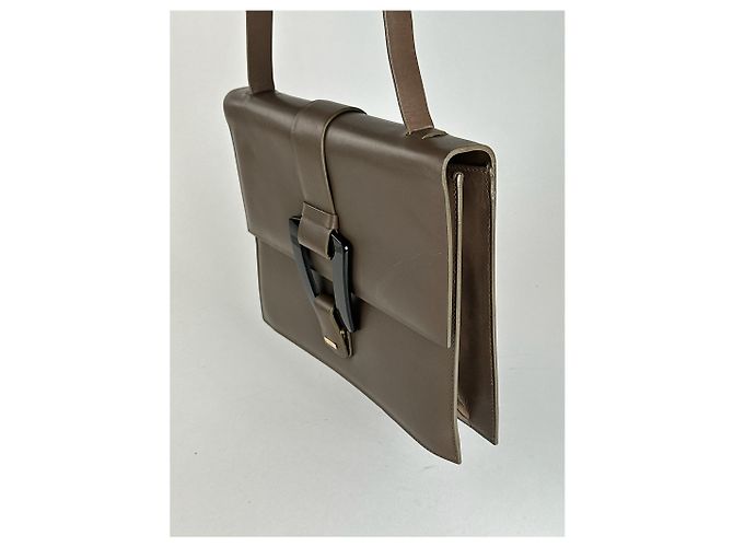 Vintage Gucci Ledertasche braun Khaki - Ansicht 9