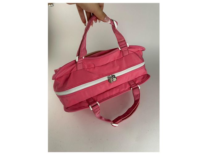 Vintage Courreges Polyester Tasche rosa Pink - Ansicht 9