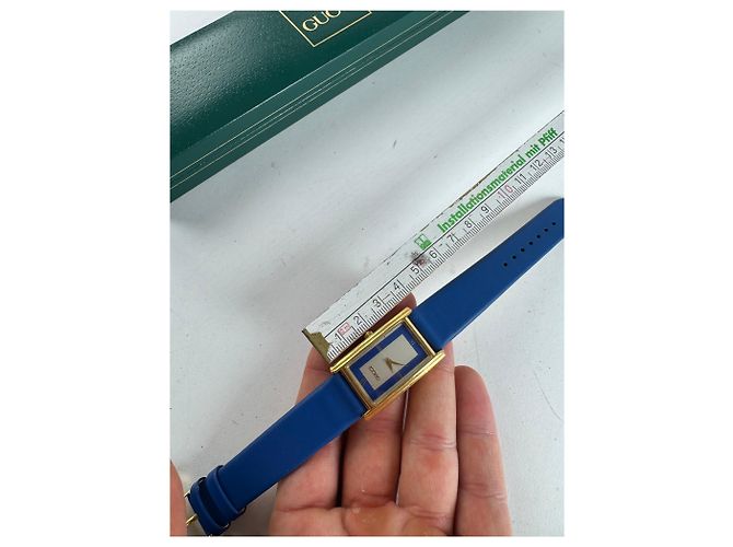 Vintage Gucci Uhr Blau Gold - Ansicht 11