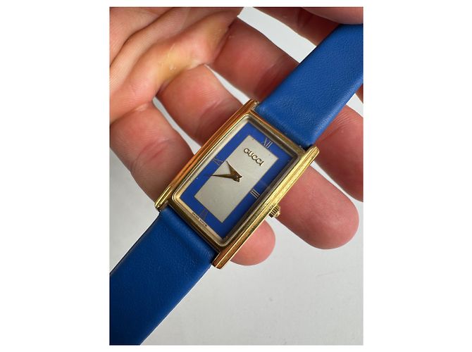 Vintage Gucci Uhr Blau Gold - Ansicht 12