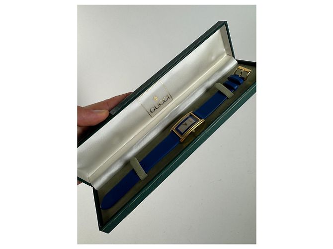 Vintage Gucci Uhr Blau Gold - Ansicht 13