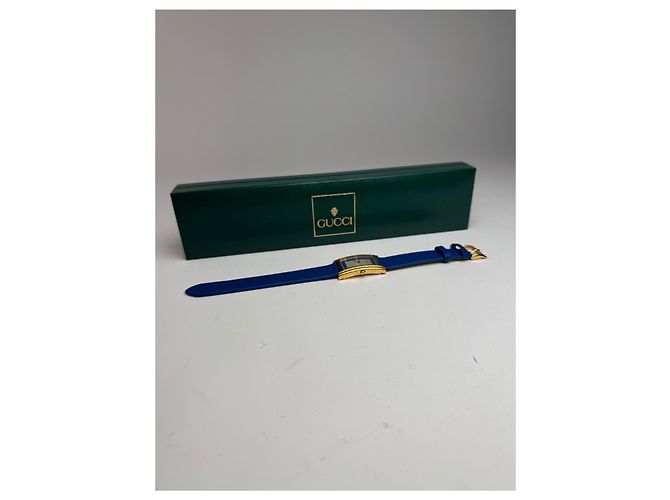 Vintage Gucci Uhr Blau Gold - Ansicht 2