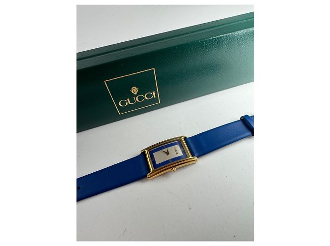Vintage Gucci Uhr Blau Gold - Ansicht 4