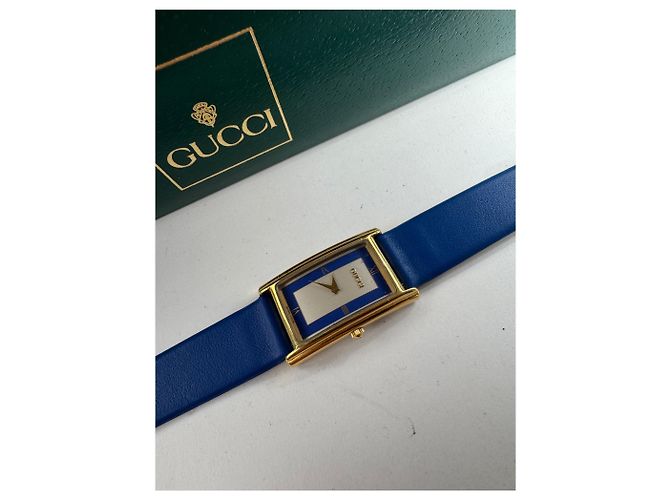 Vintage Gucci Uhr Blau Gold - Ansicht 5