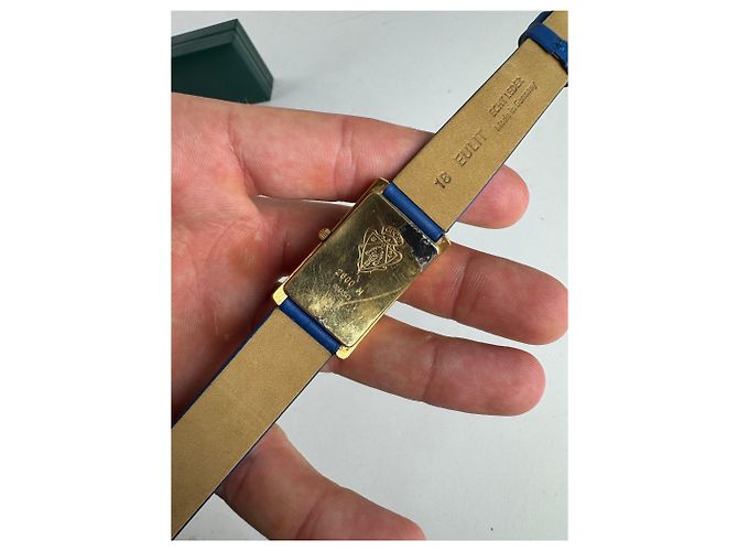 Vintage Gucci Uhr Blau Gold - Ansicht 8
