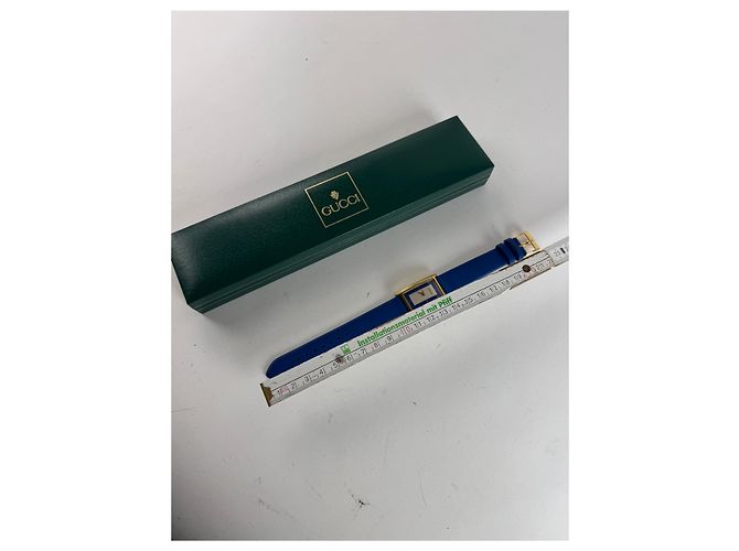 Vintage Gucci Uhr Blau Gold - Ansicht 9