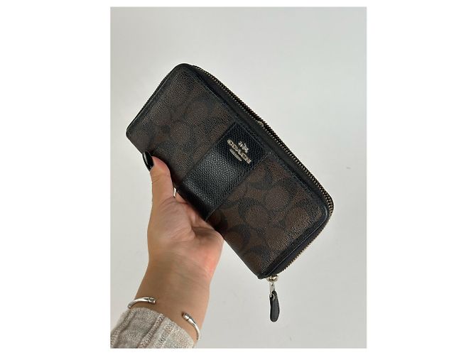 Vintage Coach Leather wallet black purple - view 7