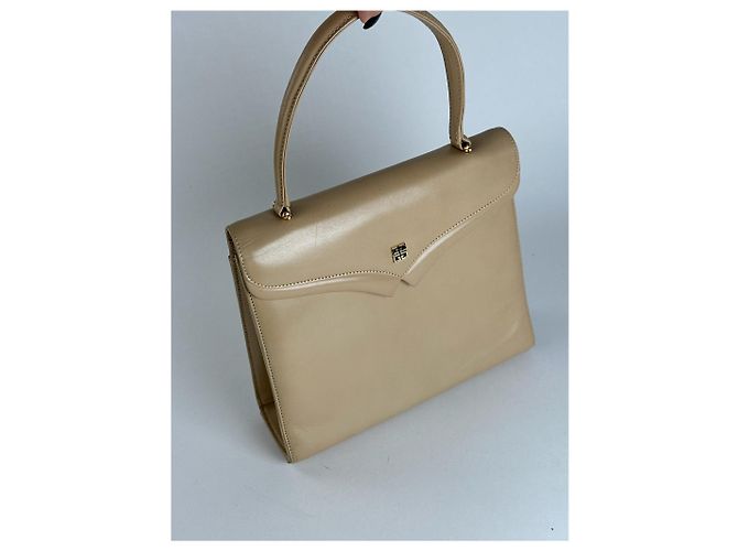 Vintage Givenchy Ledertasche beige - Ansicht 8