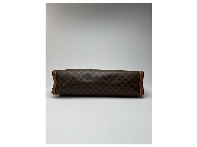 Triomphe Céline Clutch in pelle monogramma vintage Celine marrone - vista 8