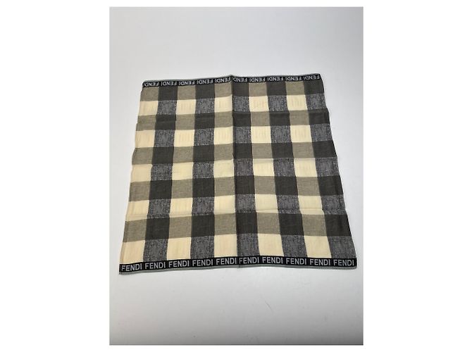 Sciarpa a quadri Fendi vintage marrone beige - vista 2