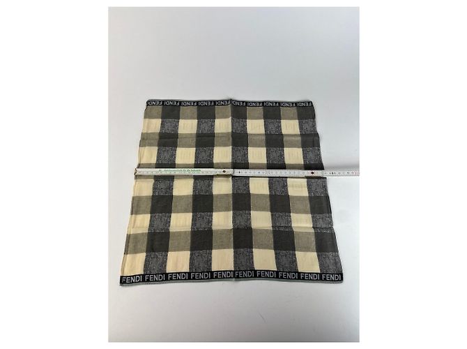Sciarpa a quadri Fendi vintage marrone beige - vista 8