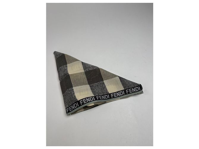 Sciarpa a quadri Fendi vintage marrone beige - vista 9