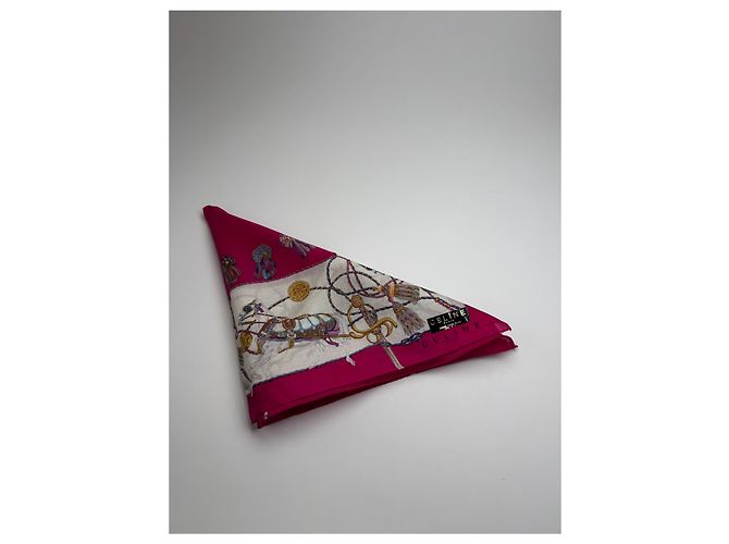 Céline Foulard in seta vintage Celine rosso e bianco - vista 2