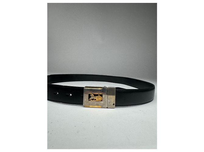 Céline Vintage Celine Paris Triomphe Ledergürtel Schwarz - Ansicht 3