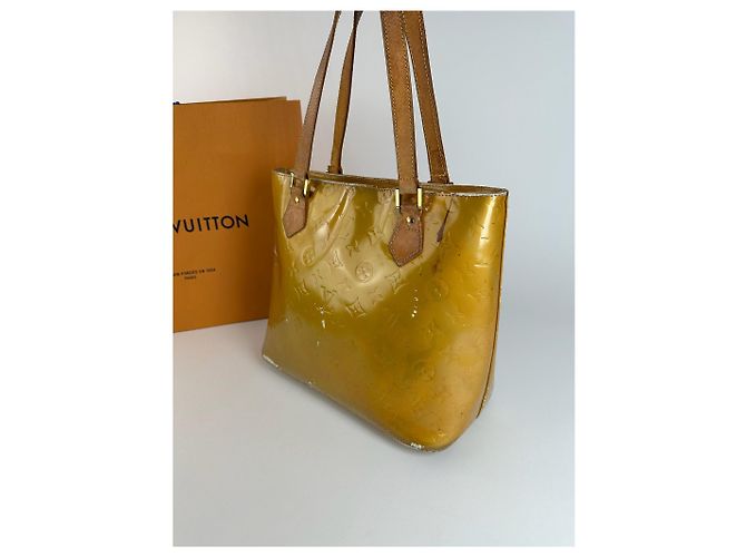 Bolsa de couro Vernis Louis Vuitton vintage amarela Amarelo - vista 10
