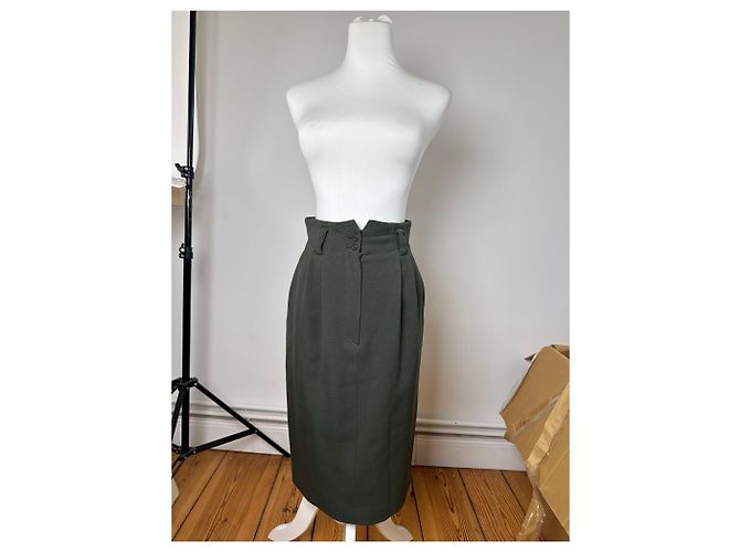 Gonna in lana vintage Dior verde M - vista 13