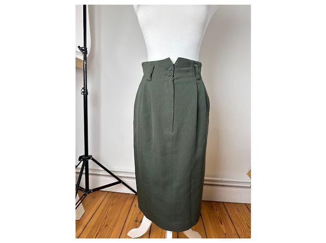 Gonna in lana vintage Dior verde M - vista 14