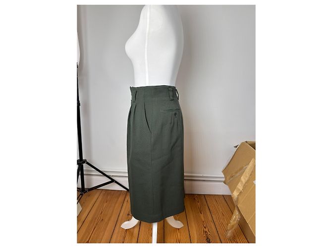 Gonna in lana vintage Dior verde M - vista 2