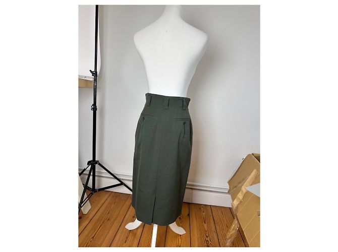 Gonna in lana vintage Dior verde M - vista 3