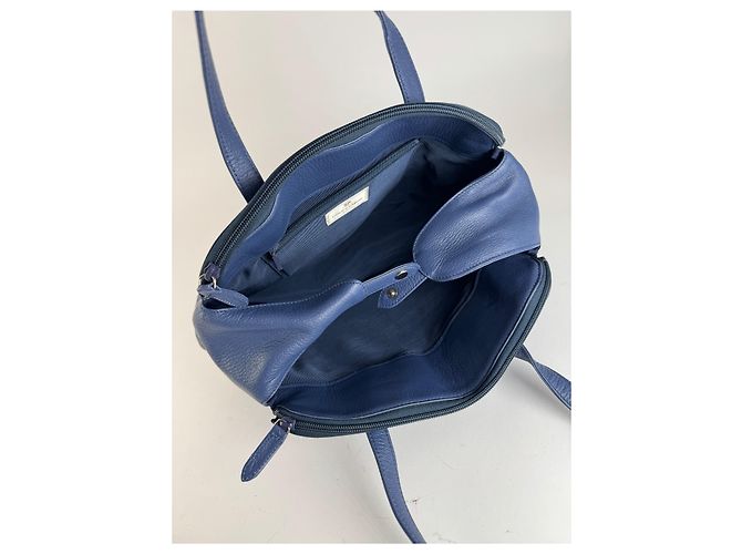 Vintage Courreges Ledertasche blau - Ansicht 3