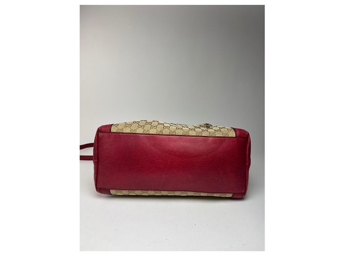 Vintage 2Way Gucci Monogramm Tasche beige rot - Ansicht 12