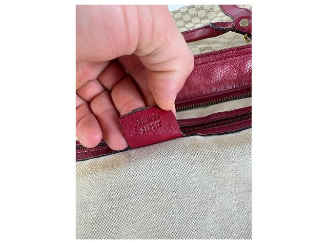 Vintage 2Way Gucci Monogramm Tasche beige rot - Ansicht 7