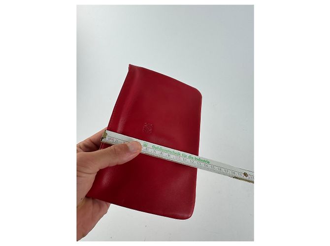 Clutch in pelle Loewe Anagram vintage rossa Rosso - vista 10