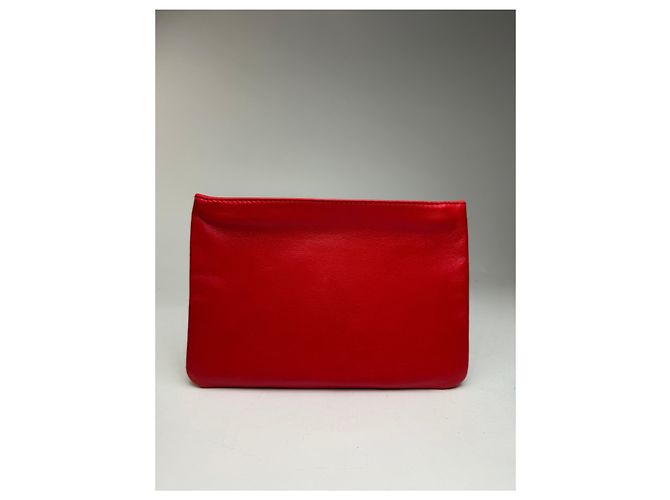 Clutch in pelle Loewe Anagram vintage rossa Rosso - vista 12