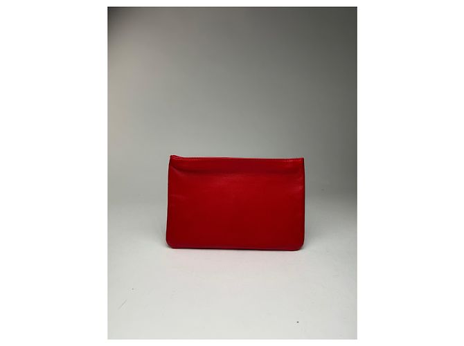 Clutch in pelle Loewe Anagram vintage rossa Rosso - vista 2