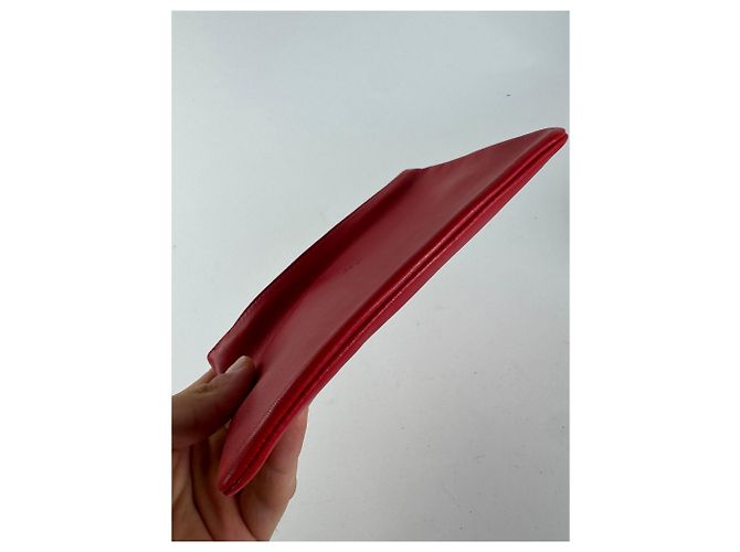 Clutch in pelle Loewe Anagram vintage rossa Rosso - vista 5