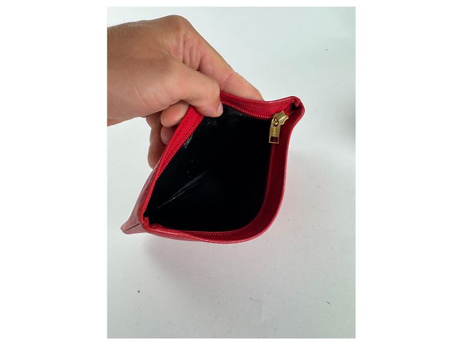 Clutch in pelle Loewe Anagram vintage rossa Rosso - vista 7
