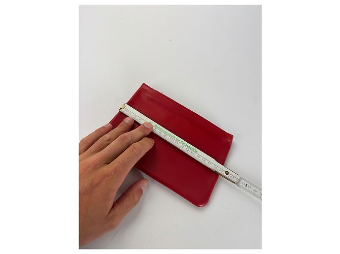 Clutch in pelle Loewe Anagram vintage rossa Rosso - vista 9