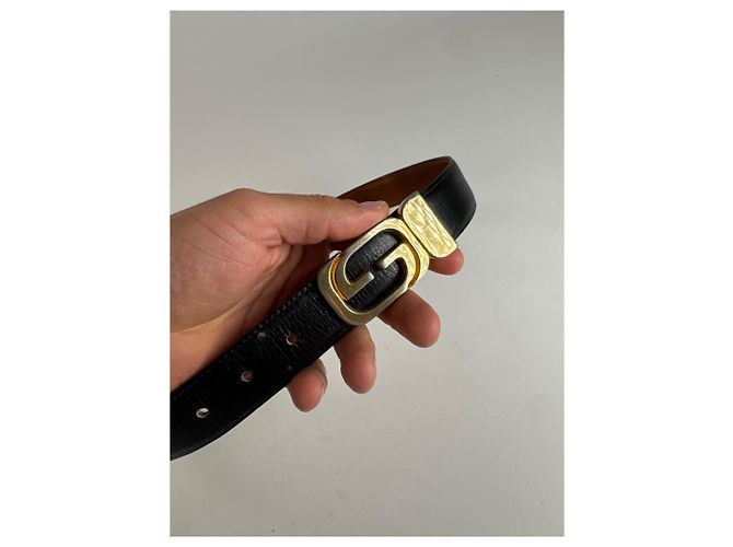 Vintage Gucci Ledergürtel schwarz - Ansicht 2
