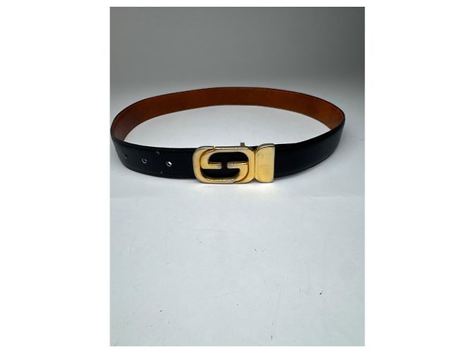 Vintage Gucci Ledergürtel schwarz - Ansicht 3
