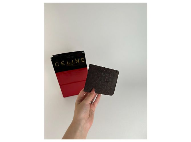 Céline Vintage Celine Paris Lederkartenhalter Monogramm Schwarz - Ansicht 4