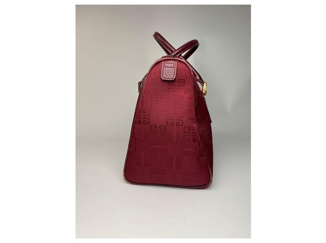 Vintage Givenchy Mini Boston Tasche burgunderrot Bordeaux - Ansicht 12
