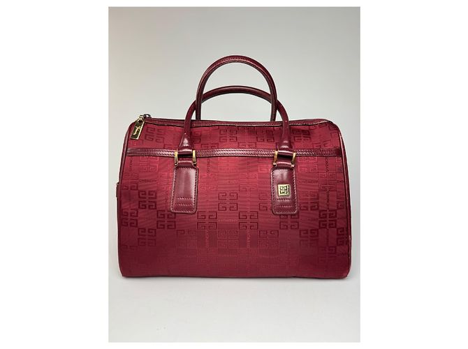 Vintage Givenchy Mini Boston Tasche burgunderrot Bordeaux - Ansicht 13