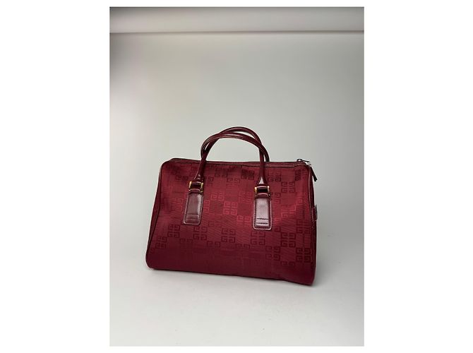 Vintage Givenchy Mini Boston Tasche burgunderrot Bordeaux - Ansicht 2