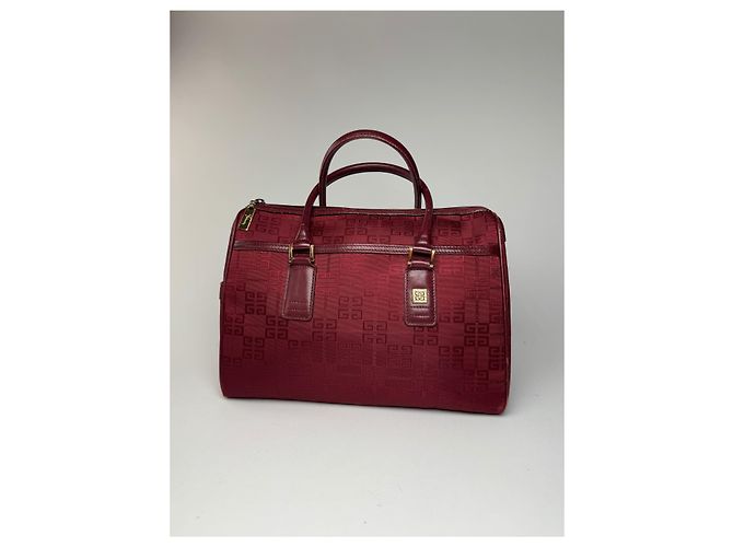Vintage Givenchy Mini Boston Tasche burgunderrot Bordeaux - Ansicht 5