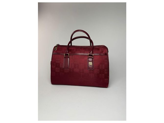 Vintage Givenchy Mini Boston Tasche burgunderrot Bordeaux - Ansicht 6